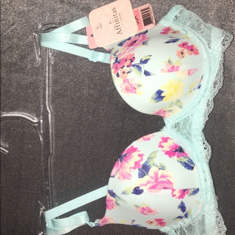 Affinitas Nicole T-Shirt Bra Blue Floral